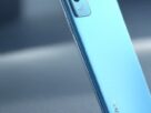 Realme GT 7 smartphone in IceSense Blue with triple camera setup
