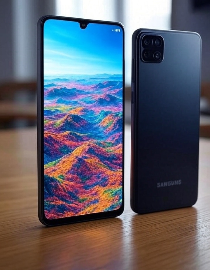 Samsung Galaxy F56 showcasing its Super AMOLED display and sleek rear design